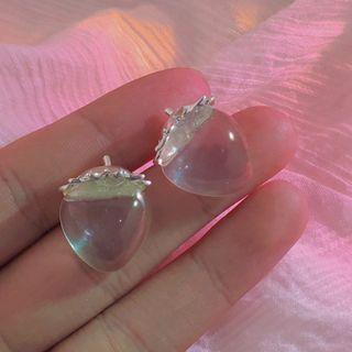 Strawberry Stud Earring 1 Pair - B - 937 - Silver Gray - One Size