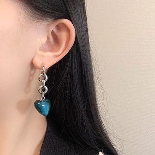 Heart Glass Alloy Dangle Earring