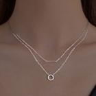 Hoop Pendant Layered Sterling Silver Necklace