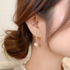 Faux Pearl Drop Earring E1146 - 1 Pair - Gold & White - One Size