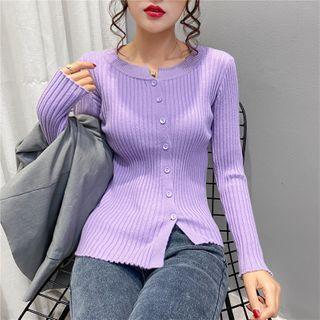 Asymmetrical Ribbed Cardigan