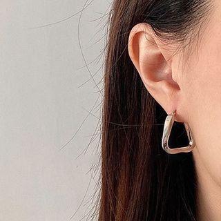 Triangle Sterling Silver Earring Eh0702 - 1 Pair - Silver - One Size