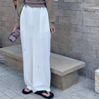 Wide Leg Pants Pants - White - One Size