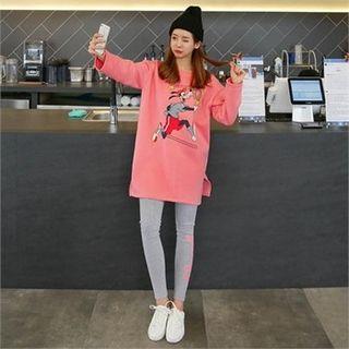 Set: Brushed Fleece Lined Top + Lettering Leggings