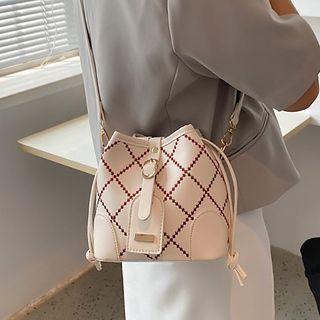 Argyle Patterned Bucket Bag