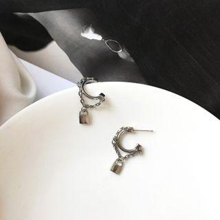 Alloy Lock Dangle Earring 1 Pair - Earrings - One Size