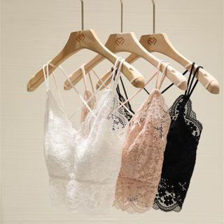 V-neck Cropped Lace Camisole Top