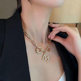 Alloy Mom Lettering Pendant Necklace 1 Pc - Alloy Mom Lettering Pendant Necklace - One Size