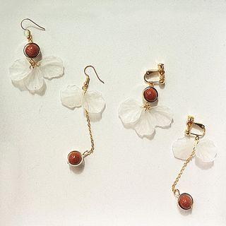 Non-matching Acrylic Petal Dangle Earring