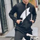 Set: Lightning Pattern Zip Jacket + Sweatpants
