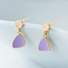 Geometric Drop Earring 1 Pair - Purple - One Size