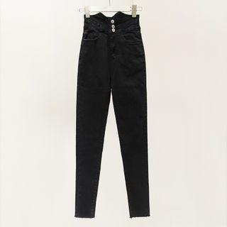 Waistline-details Slim-fit Jeans