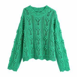 Perforated Loose-fit Sweater