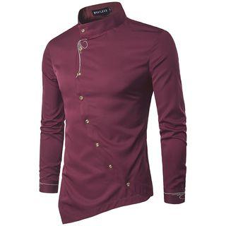 Embroidered Mock Neck Shirt