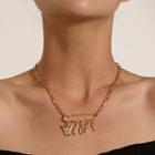 Butterfly Love Lettering Pendant Alloy Necklace