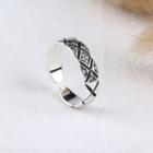 Rhinestone 925 Sterling Silver Open Ring Silver - One Size