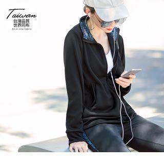 Print Lining Zipper Sport Jacket