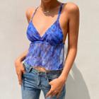 Ruffle-trim Ribbon-back Cropped Camisole Top