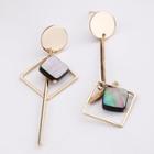 Geometric Non-matching Drop Earring
