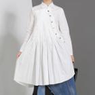 Asymmetrical Long-sleeve Shirtdress