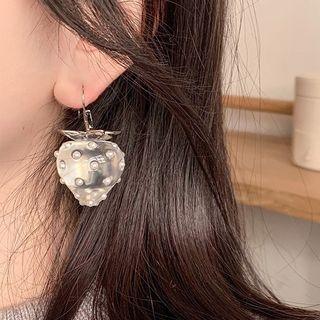 Strawberry Faux Pearl Acrylic Dangle Earring 1 Pair - Transparent & Silver - One Size