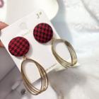 Houndstooth Button Drop Earring