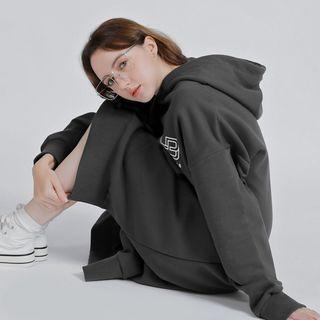 [lovb] Letter Print Hoodie Dress