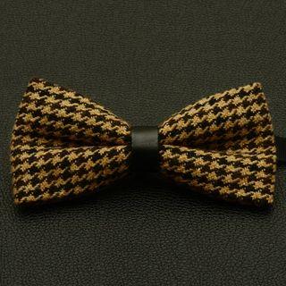 Tweed Bow Tie Ja81 - Black, Yellow - One Size