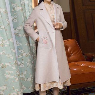 Double Breasted Embroidered Long Coat