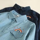 Rainbow Embroidered Denim Shirt