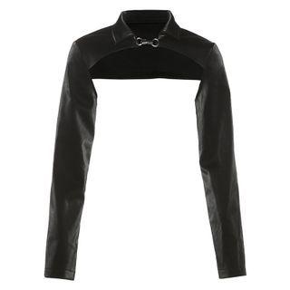 Velvet Long-sleeve Shrug Top