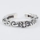 925 Sterling Silver Embossed Open Ring Silver - One Size