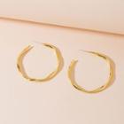 Twisted Alloy Open Hoop Earring 1 Pair - Era041-79 - Gold - One Size