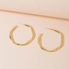 Twisted Alloy Open Hoop Earring 1 Pair - Era041-79 - Gold - One Size