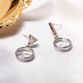 Hoop Drop Earring Era097-02 - 1 Pair - Silver - One Size