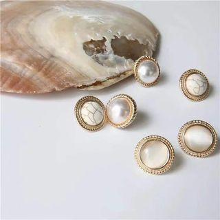 Faux Pearl / Cat Eye Stone Earring