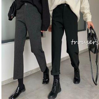 Thick Wide High-waist Straight Cut Pants