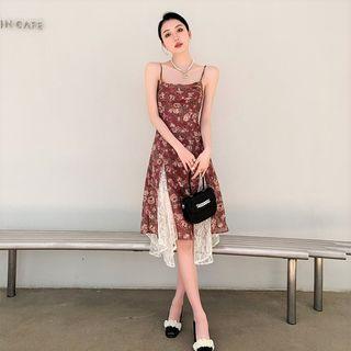 Spaghetti Strap Lace Floral Dress