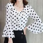Dotted Flared-sleeve Blouse