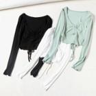 Flared-cuff Drawstring T-shirt