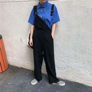 Short-sleeve Shirt / Wide-leg Jumper Pants