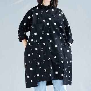Printed Long Shirt Black - One Size