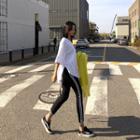 V-neck Asymmetric-hem T-shirt