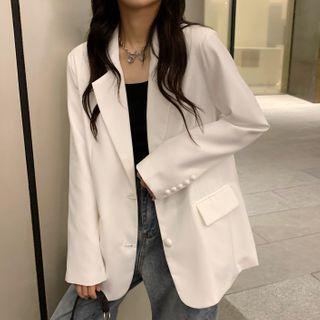 Single Breasted Blazer White - One Size