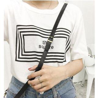 Rectangle Print Crewneck T-shirt