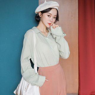 Plus Size Drop-shoulder Pocket-front Shirt
