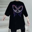 Rhinestone Butterfly Distressed Short-sleeve T-shirt