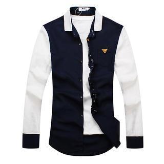 Contrast Long-sleeve Shirt