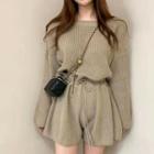 Long Sleeve Drawstring Oversized Romper