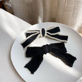 Contrast Trim Bow Hair Clip